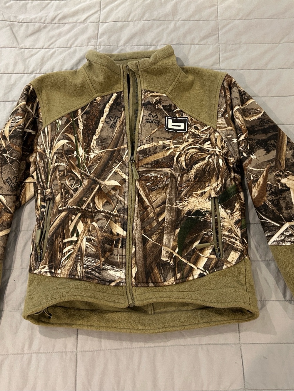 Kids Realtree-Style Camo Fleece Jacket - Olive/Tan